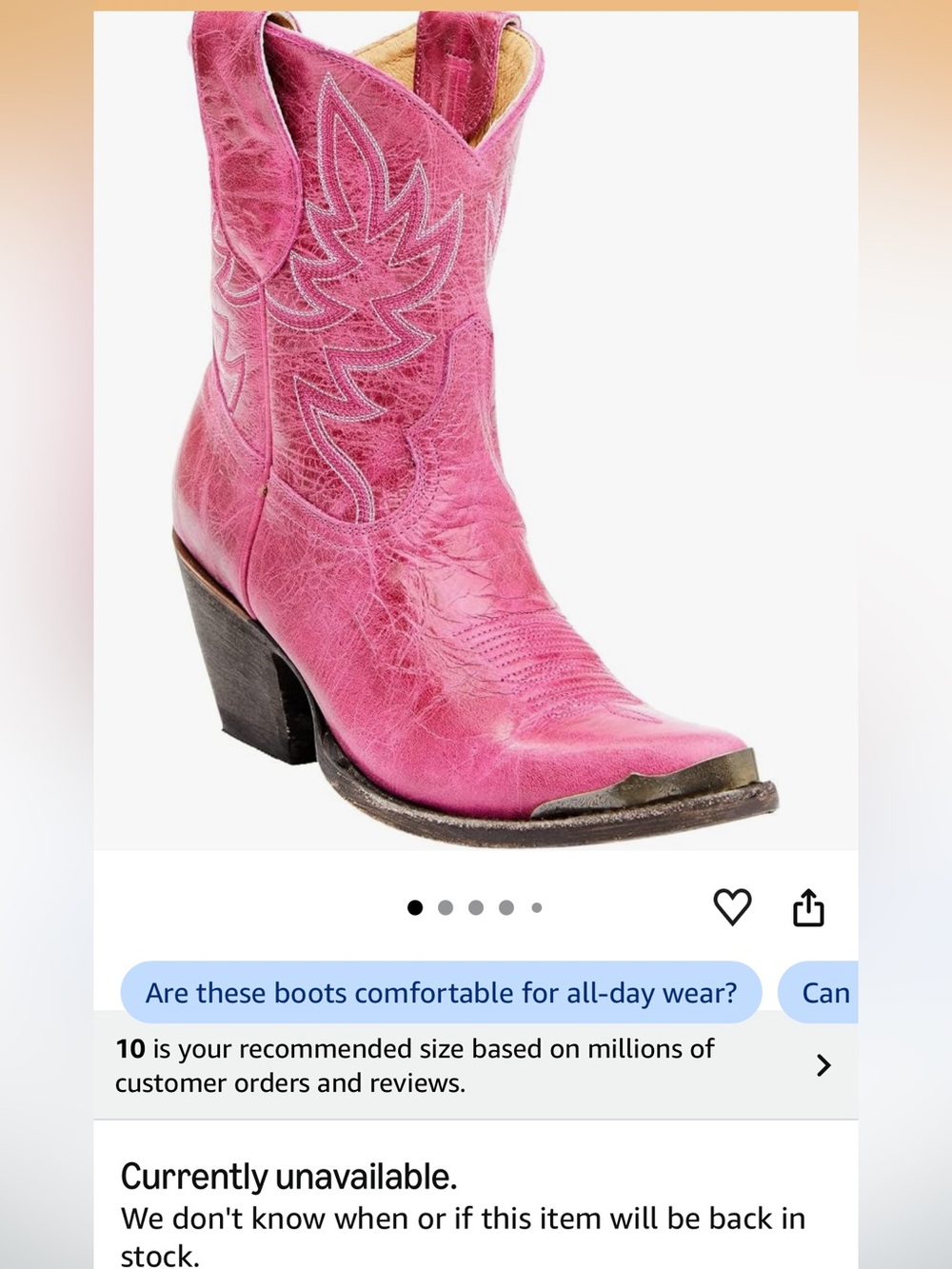 Idyllwind by Miranda Lambert - Pink Western Boots with Stacked Heel - size 10